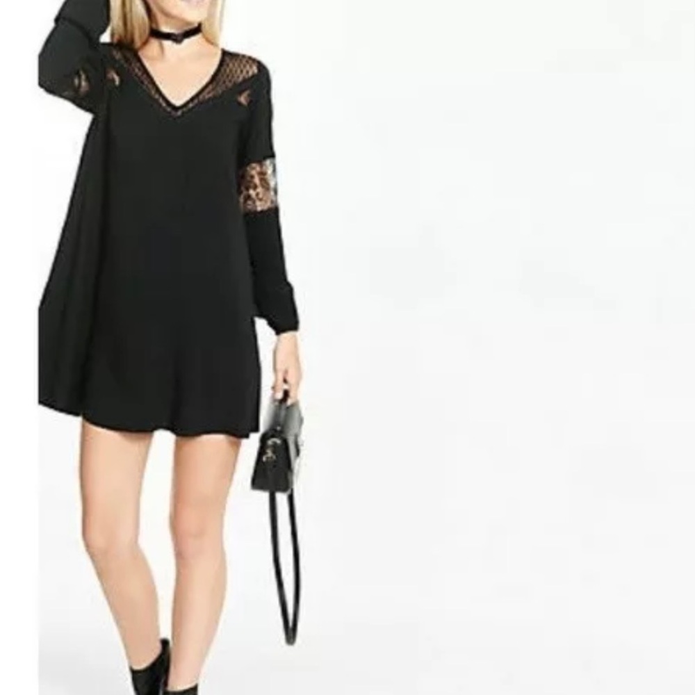 Express Lace inset on Sleeves and neckline Dress